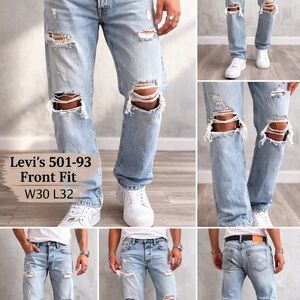 Levi’s 501-93 men’s jeans in light wash denim. inspired by the classic 1990s fit